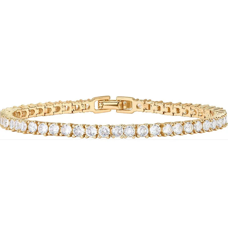 Gold Alloy Bracelet • 4mm • Tennis Friendship Hand Chain