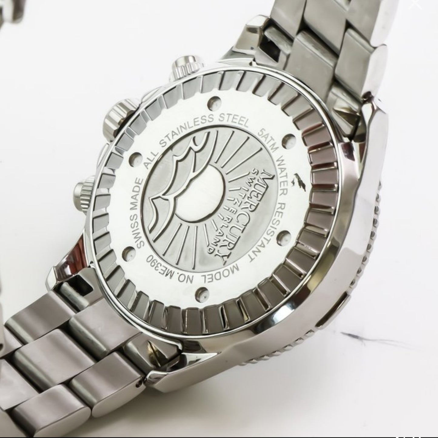 Mercury • Swiss Chronograph Watch •Stainless Steel • Quartz • 46mm • 5ATM