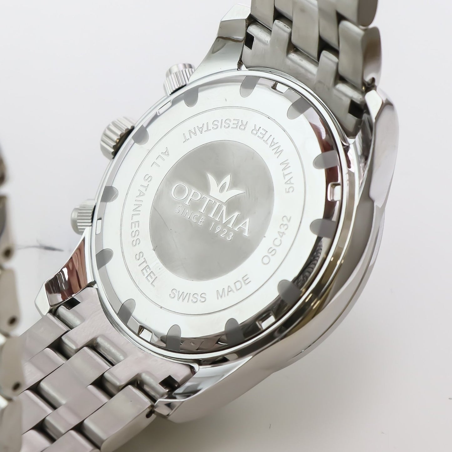 Optima • Swiss Chronograph Watch • Stainless Steel • 44.15mm • Quartz • 5ATM
