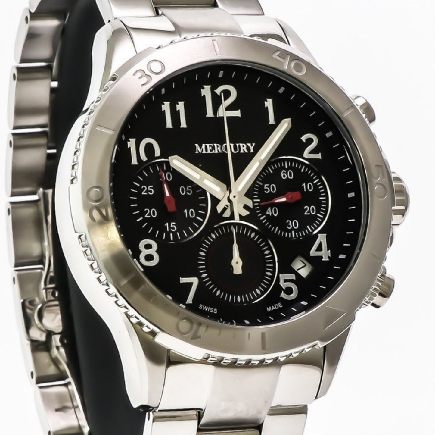 Mercury • Swiss Chronograph Watch •Stainless Steel • Quartz • 46mm • 5ATM