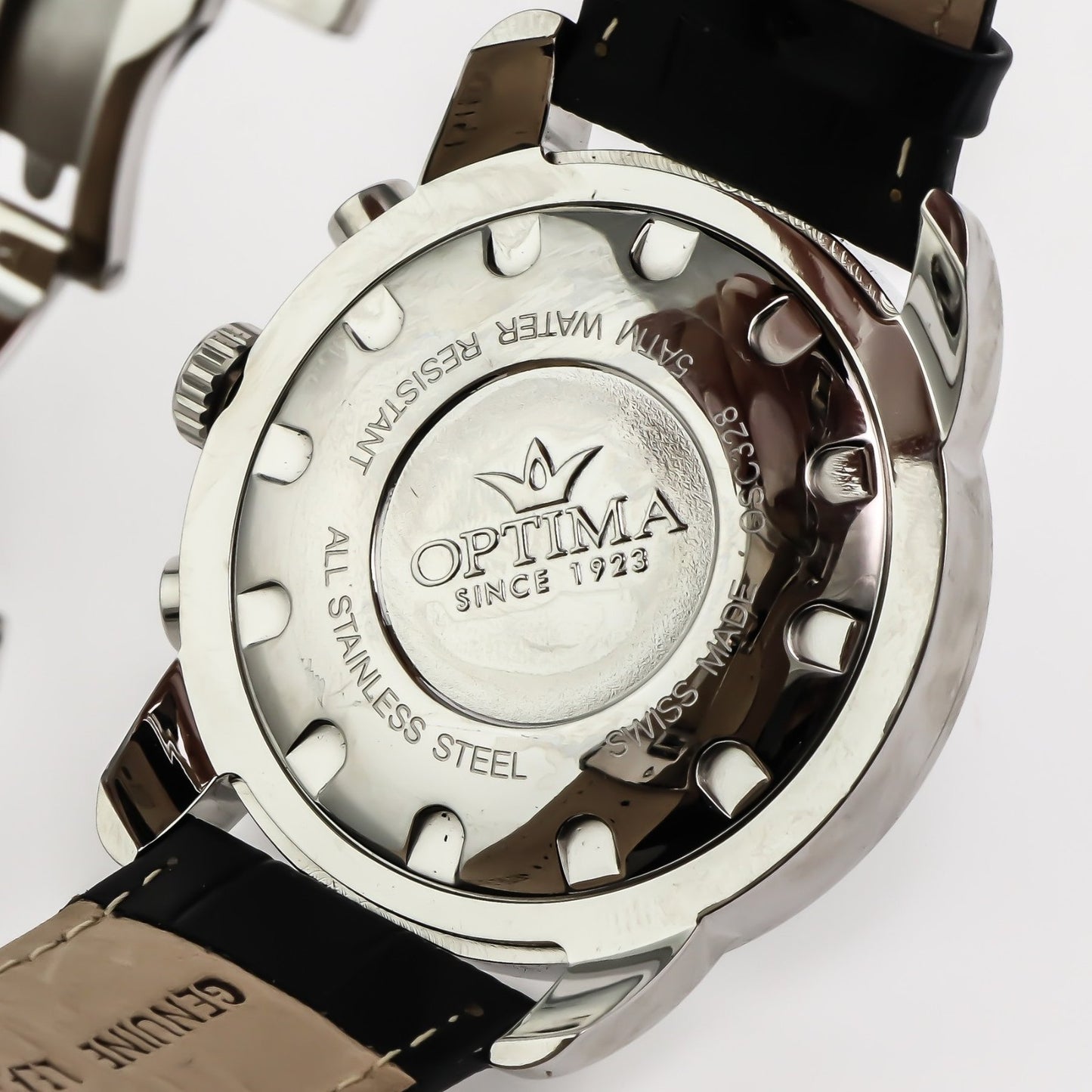 Optima • Swiss Chronograph • Stainless Steel • Quartz • 45.5mm • 5ATM • OSC328