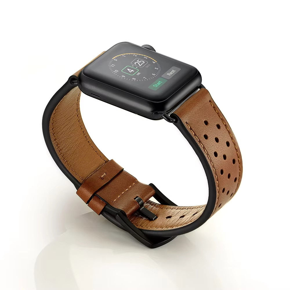 Luxury Leather iWatch Band Compatible w Apple Watch • 38/40/41 or 42/44/45/46/49