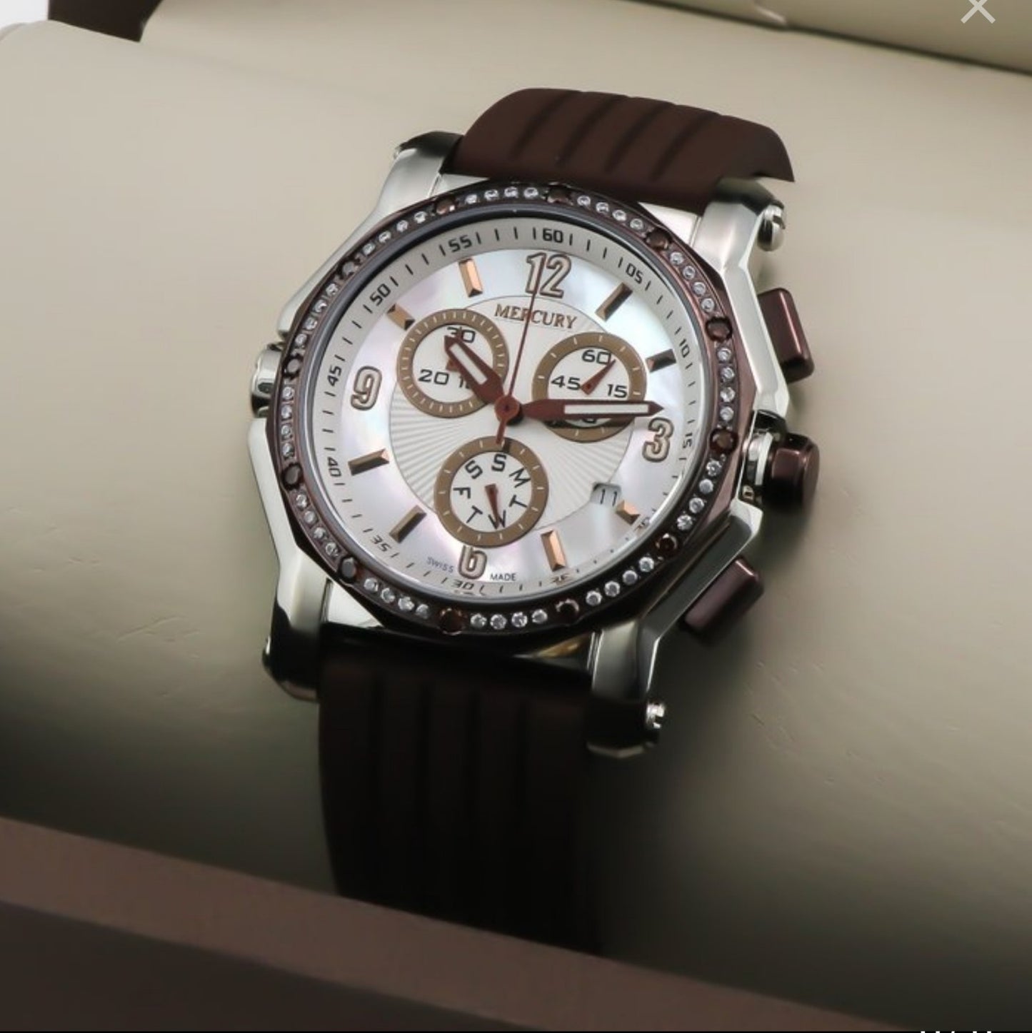 Mercury • Swiss Chronograph Watch • Stainless Steel Quartz 42.5mm • 3ATM ME1075