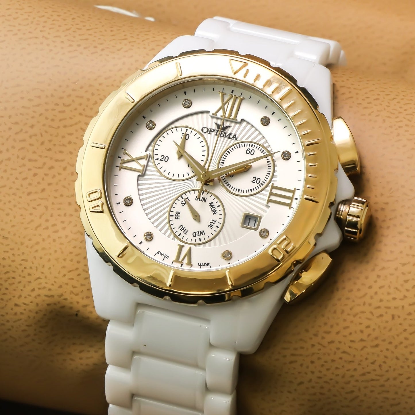 Optima • Swiss Chronograph Watch • Stainless Steel • 43mm • Quartz • 5ATM