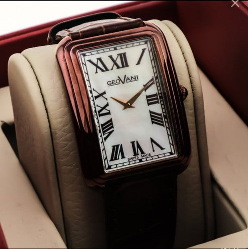GEOVANI • Swiss Watch • Stainless Steel & Leather Quartz • 42x31mm • 3ATM GOB501