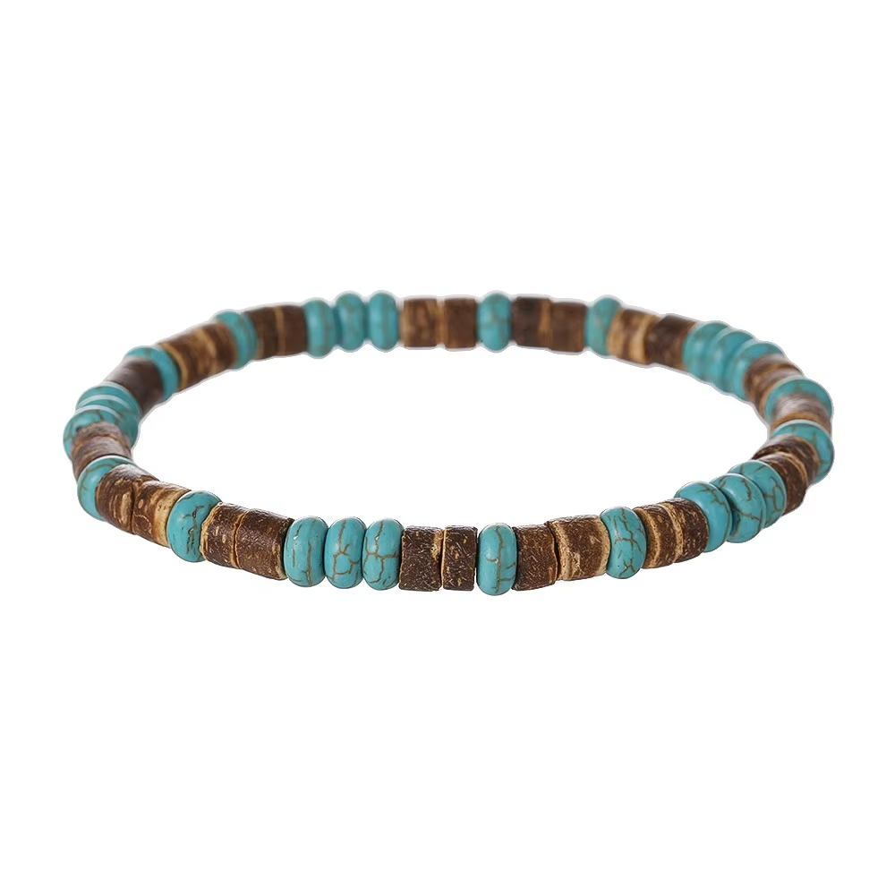 Minimalist Turquoise Bead Bracelet • Men's Trendy Jewelry • Pack of 5