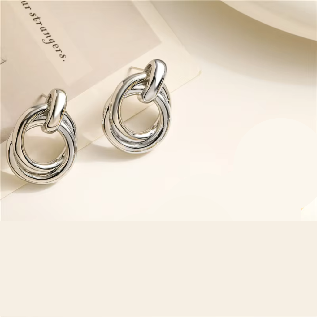 Geometric Metal Women Earrings • Irregular Round Square • Fashion Jewelry