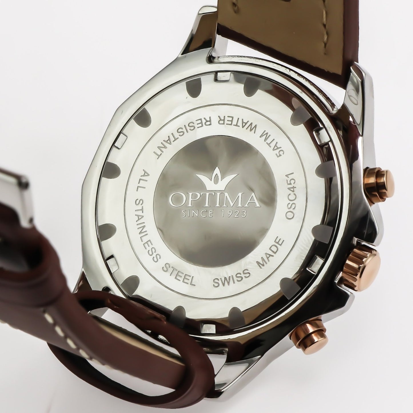 Optima • Swiss Chronograph Watch • Stainless Steel • Quartz • 46.45mm • 5ATM