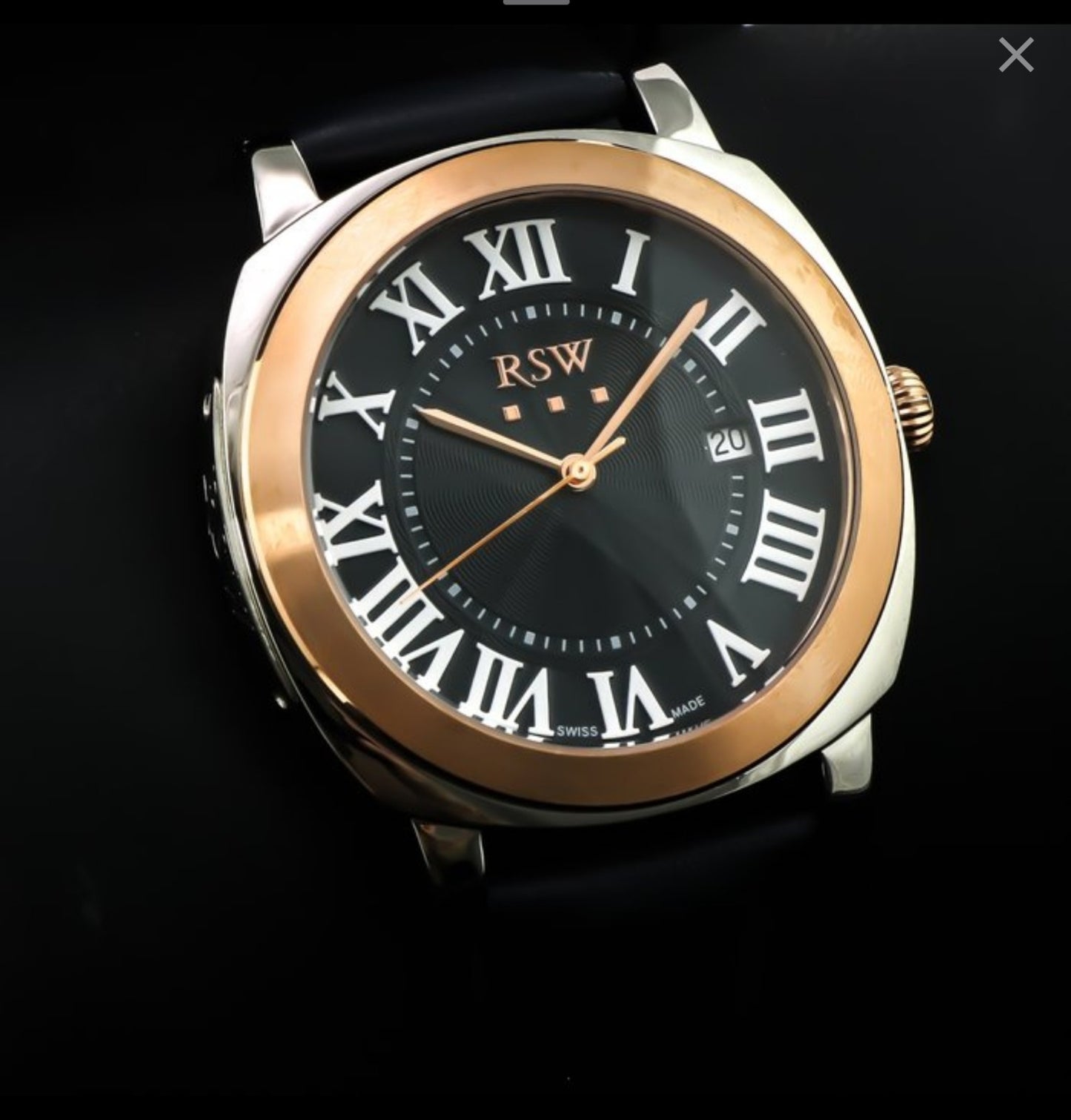 RSW • Swiss Watch • PVD Rose Gold • 46mm Quartz • 5ATM • RSWM118 • Date
