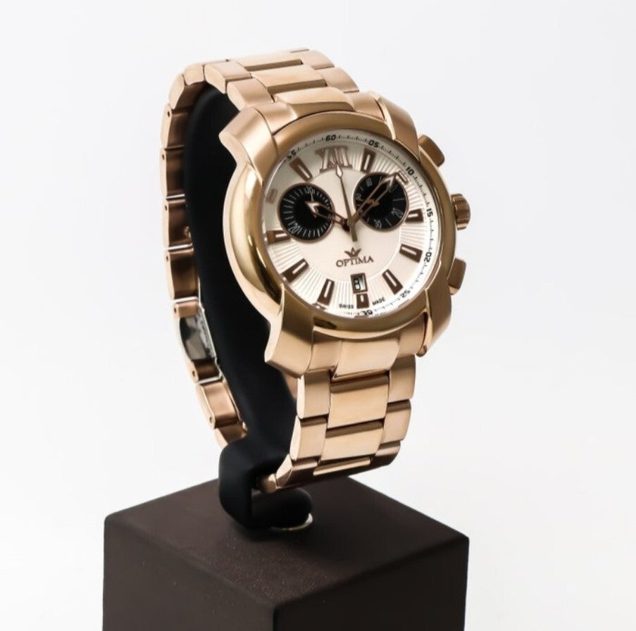 Optima •Swiss Chronograph Watch •OSC275-RR-1 • "Panda" • 43mm • Swiss RONDA