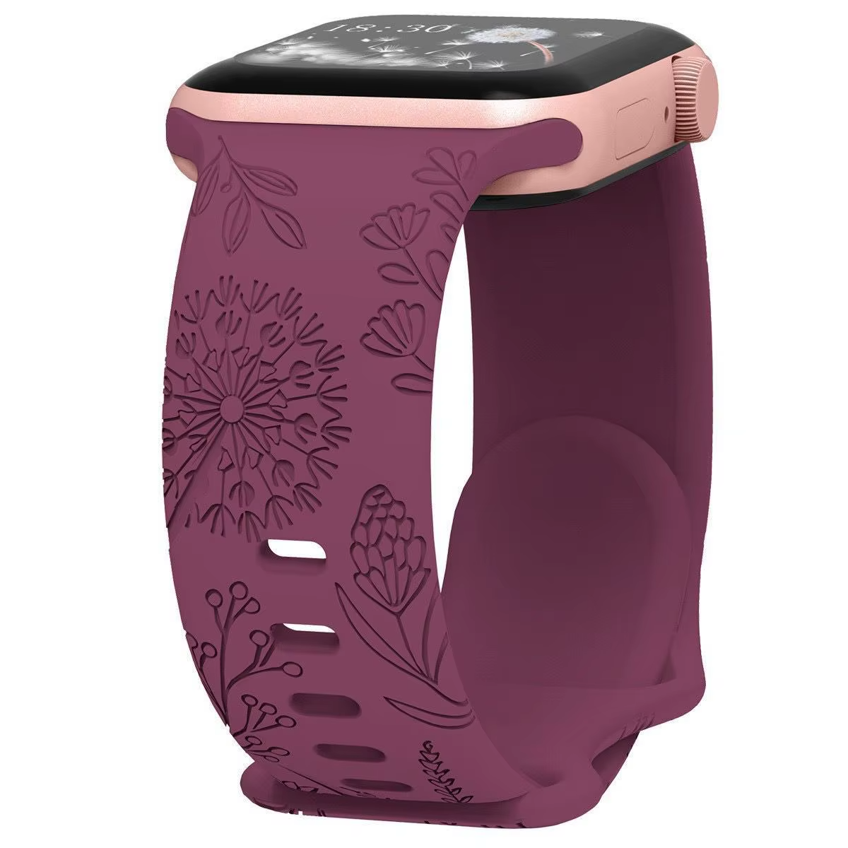 Dandelion Watch Band • Apple Watch Compatible • Engraved Silicone