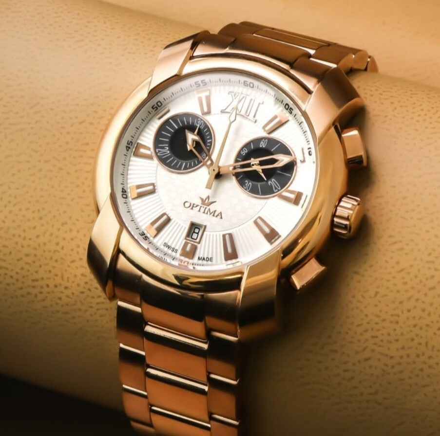 Optima •Swiss Chronograph Watch •OSC275-RR-1 • "Panda" • 43mm • Swiss RONDA