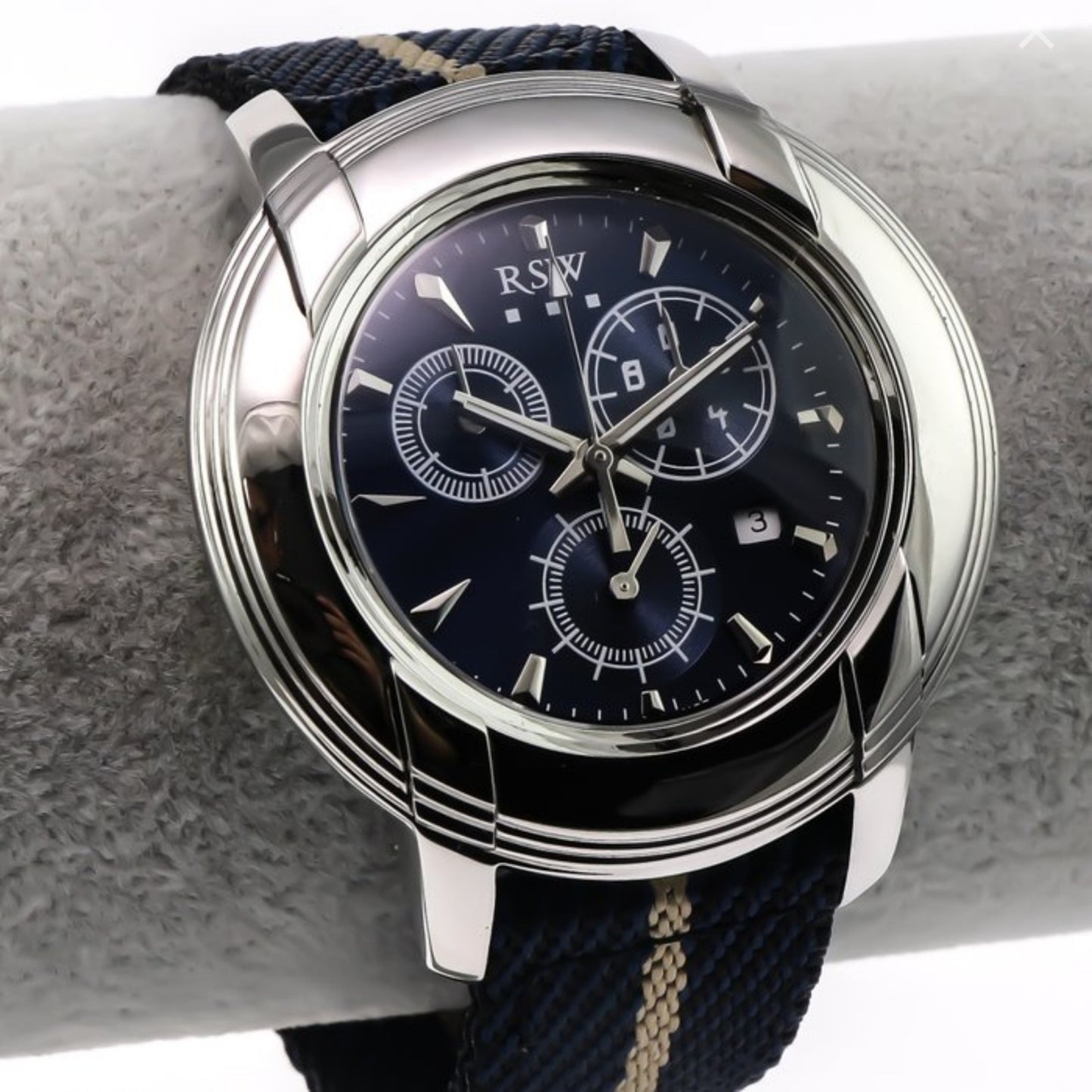 RSW • Swiss Chronograph Watch • Stainless Steel • 45mm • Quartz • 3ATM • RSW4130