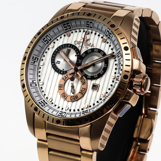 Optima • Swiss Chronograph Watch • Stainless Steel Quartz • 45mm • OSC281