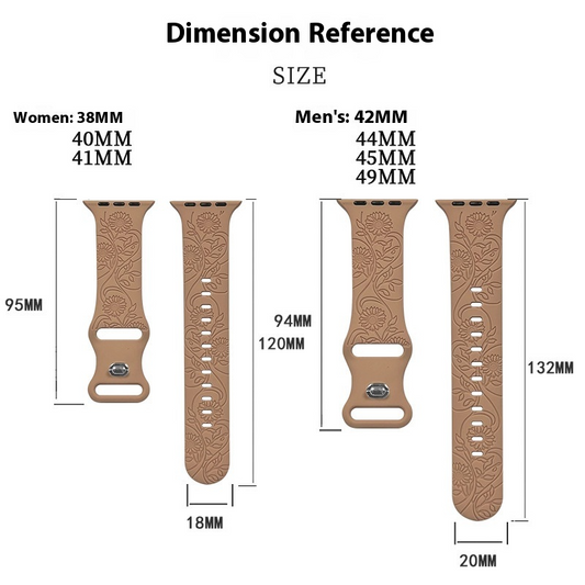 Butterflies & Floral Watch Band • Apple Watch Compatible • Engraved Silicone