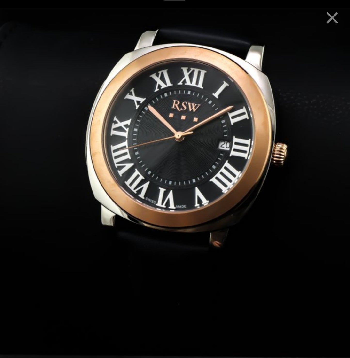 RSW • Swiss Watch • PVD Rose Gold • 46mm Quartz • 5ATM • RSWM118 • Date