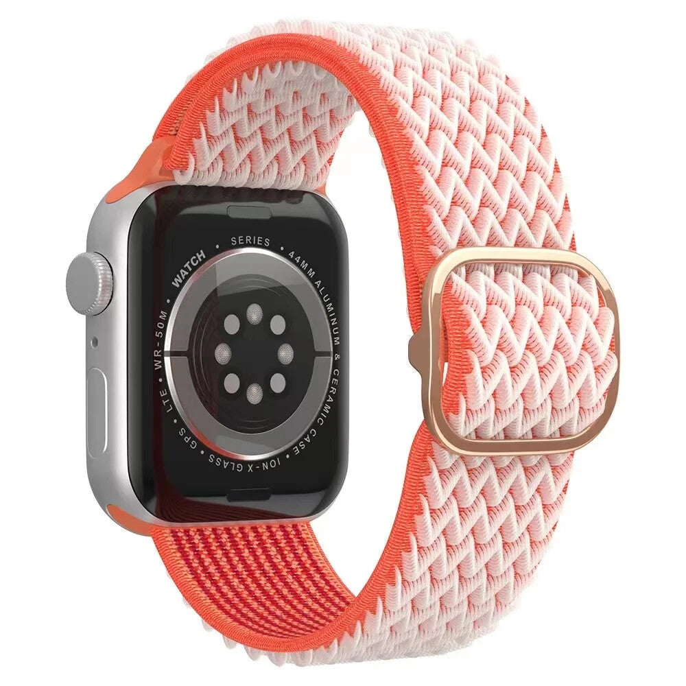 Adjustable Nylon Sport Band • Wave Pattern Strap • Apple Watch Compatible