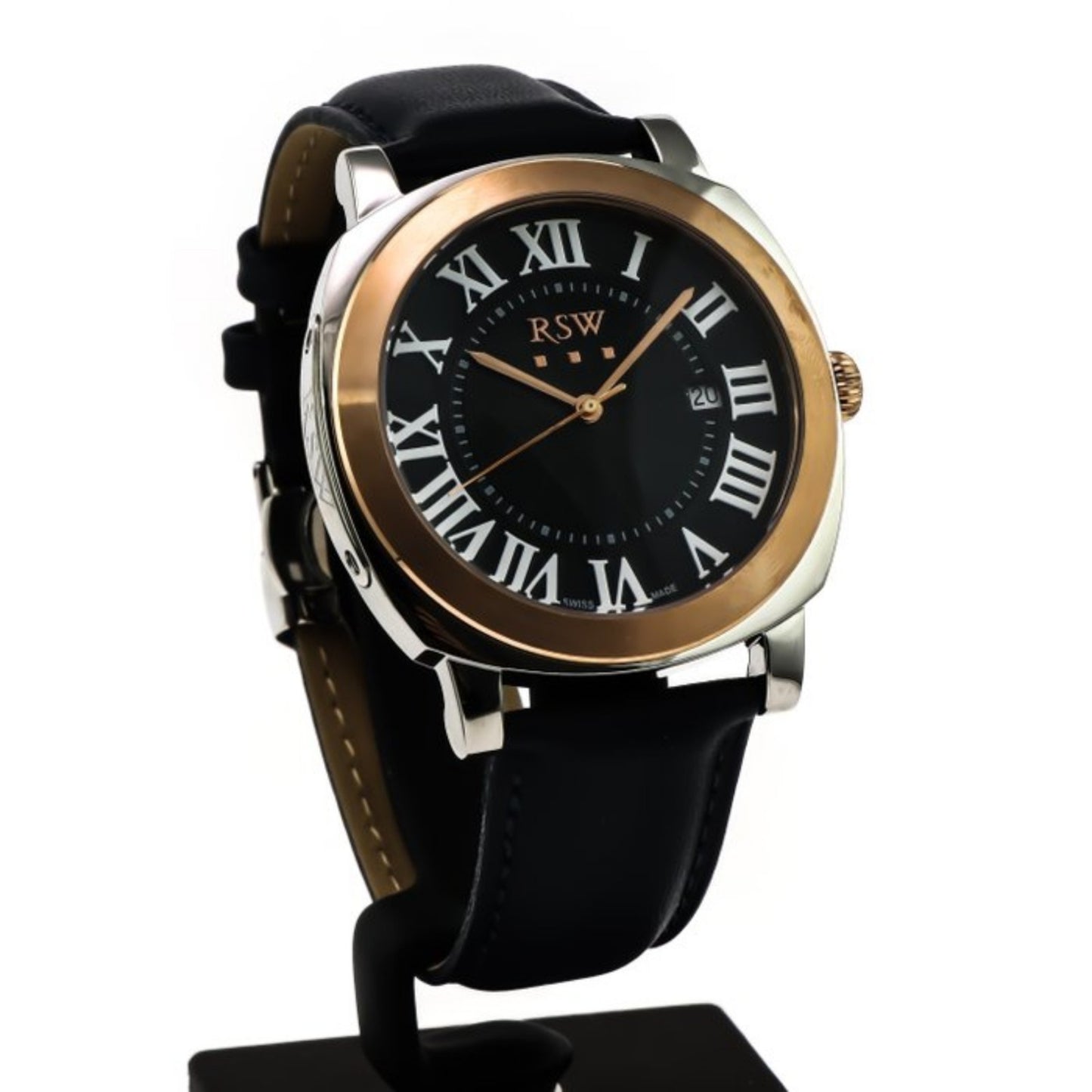 RSW • Swiss Watch • PVD Rose Gold • 46mm Quartz • 5ATM • RSWM118 • Date