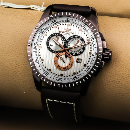 Optima • Swiss Chronograph Watch • Stainless Steel • Quartz • 45mm • OSC281