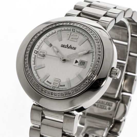 GEOVANI • Swiss Watch • Stainless Steel • Gemmed Bezel • 38mm Quartz 3ATM GOL511
