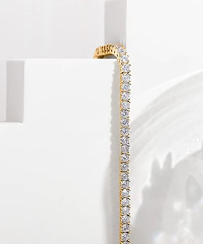 Gold Alloy Bracelet • 4mm • Tennis Friendship Hand Chain