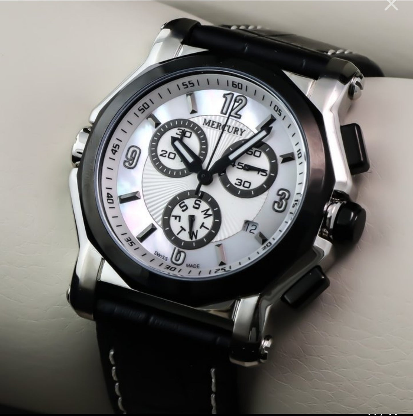 Mercury • Swiss Chronograph Watch • Stainless Steel Quartz • 42.5mm 3ATM ME1075