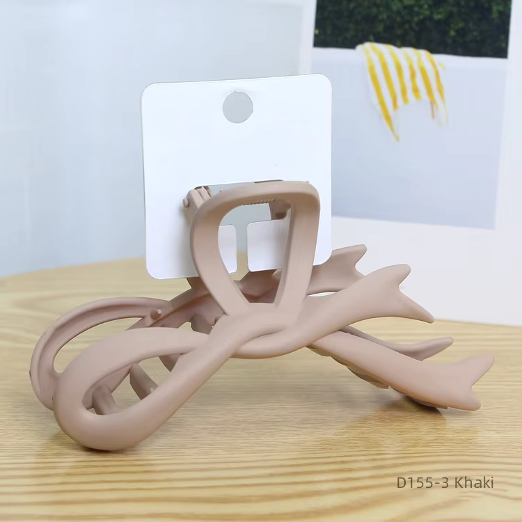 Bow Women Hair Claw Clip 13cm • Matte Spray Butterfly Clamp • Maillard Style