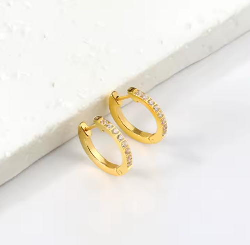 18K Gold Plated • Stainless Steel • Zircon Huggie Hoop Earrings