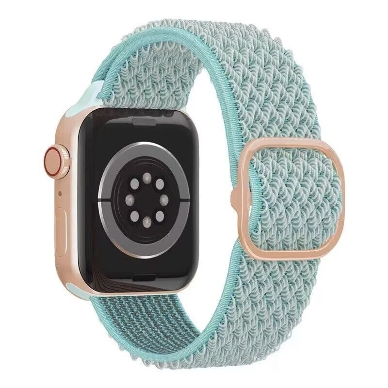 Adjustable Nylon Smartwatch Strap with Wave Pattern for iWatch Series 1-8
