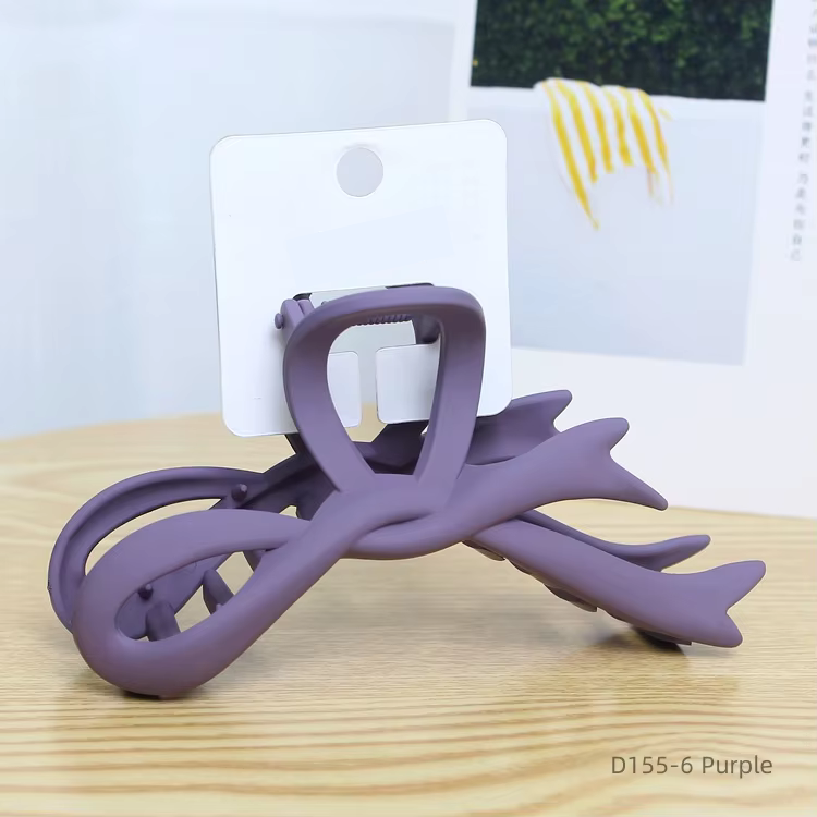 Bow Women Hair Claw Clip 13cm • Matte Spray Butterfly Clamp • Maillard Style