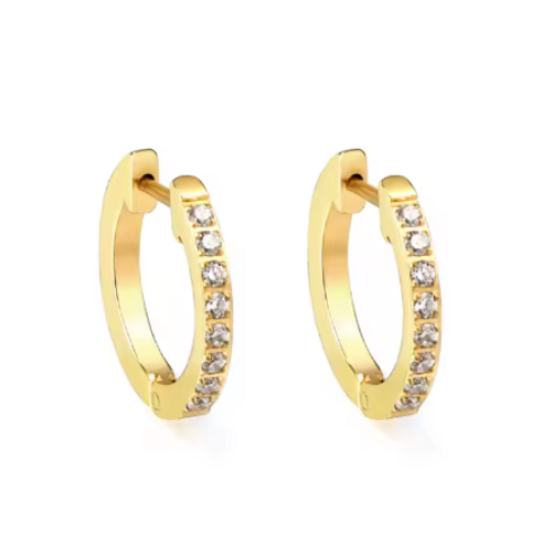 18K Gold Plated • Stainless Steel • Zircon Huggie Hoop Earrings