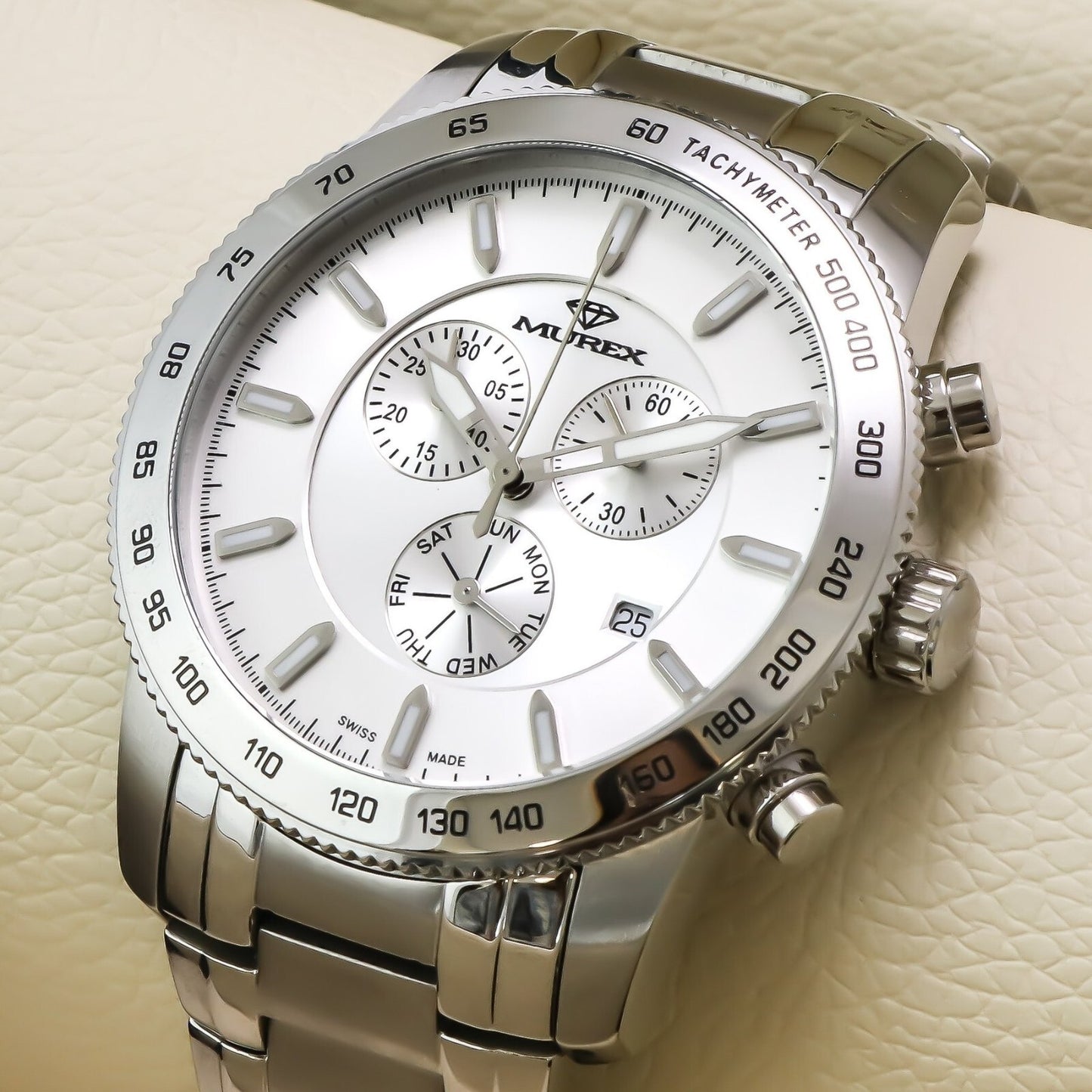Murex • 44.5mm • Swiss Chronograph •Watch •Date SubDay • WR50M • MUC591-SS-1