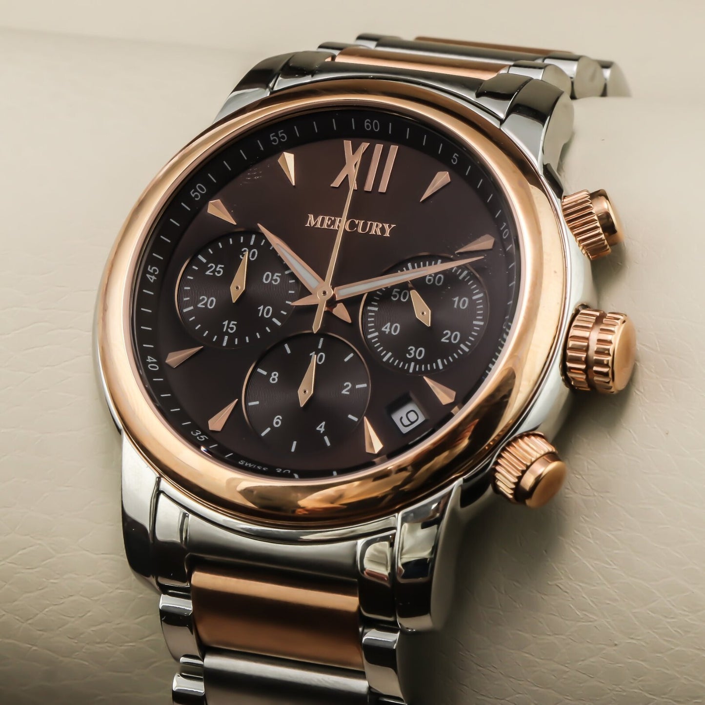 Mercury • Swiss Chronograph Watch • Stainless Steel • 44mm • Quartz • 5ATM