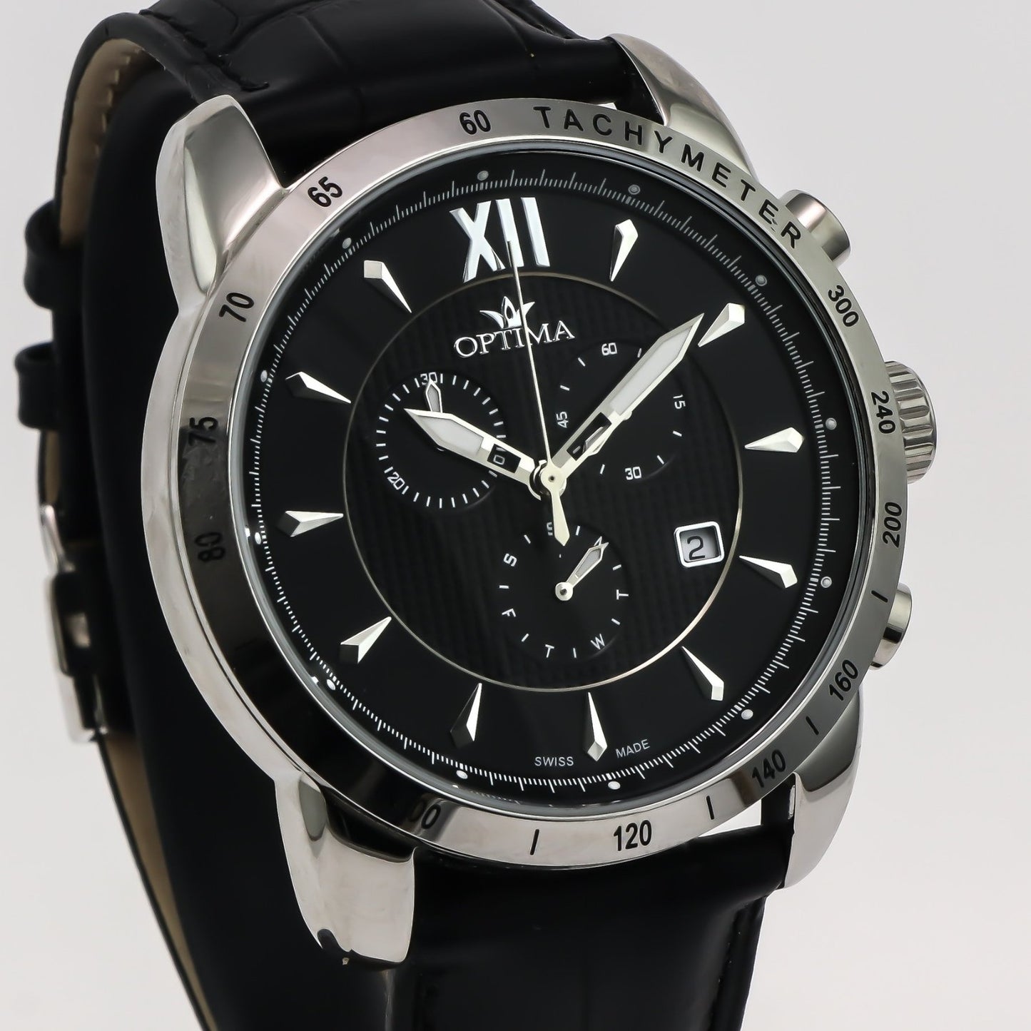 Optima • Swiss Chronograph • Stainless Steel • Quartz • 45.5mm • 5ATM • OSC328