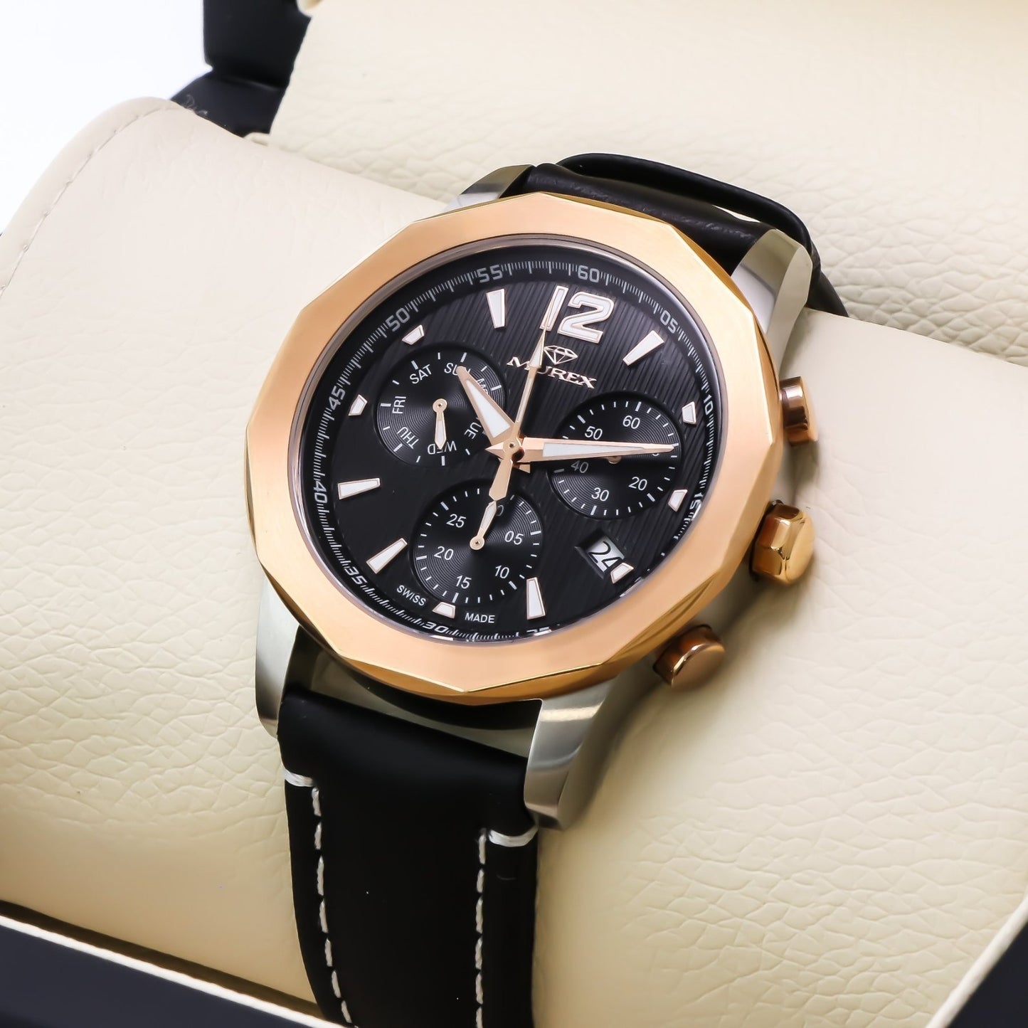 Murex • Swiss Chronograph Watch • Stainless Steel Quartz 44.7mm • 5ATM • MUC605