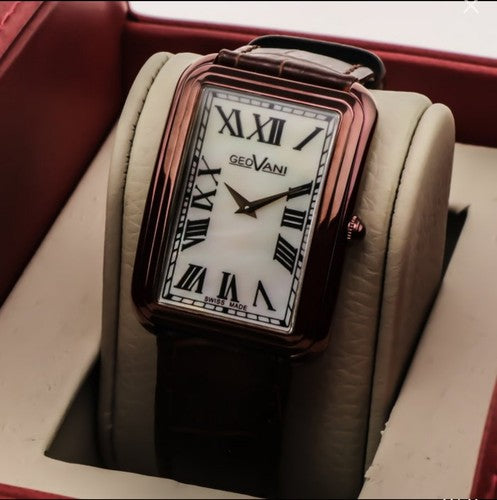GEOVANI • Swiss Watch • Stainless Steel & Leather Quartz • 42x31mm • 3ATM GOB501