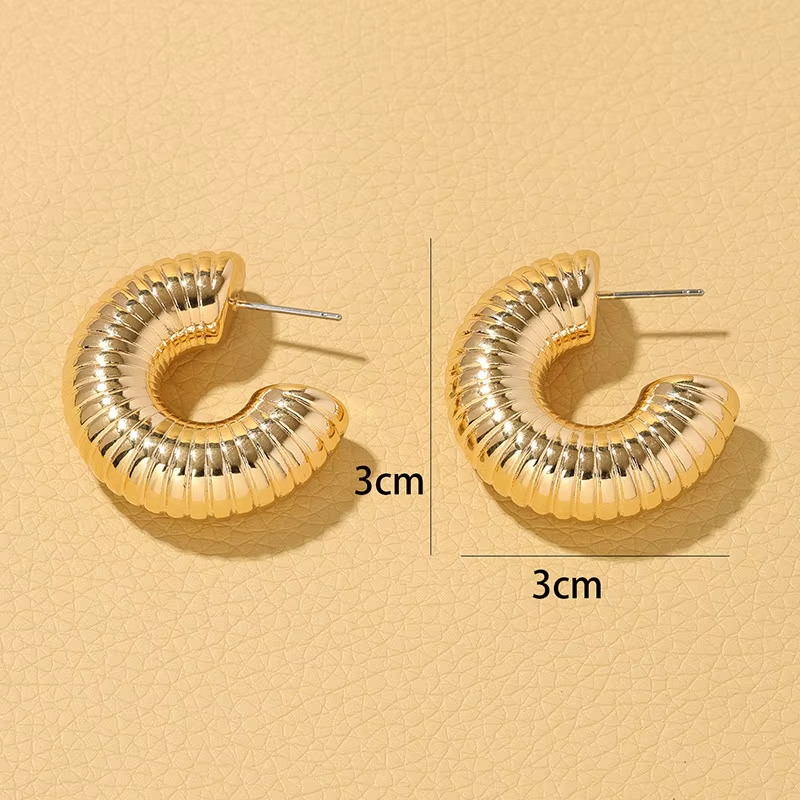 Ear Cuff Circle Earrings for Women • C Shaped • Non Piercing • Thick Earclips