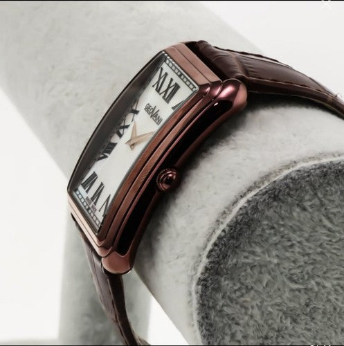 GEOVANI • Swiss Watch • Stainless Steel & Leather Quartz • 42x31mm • 3ATM GOB501