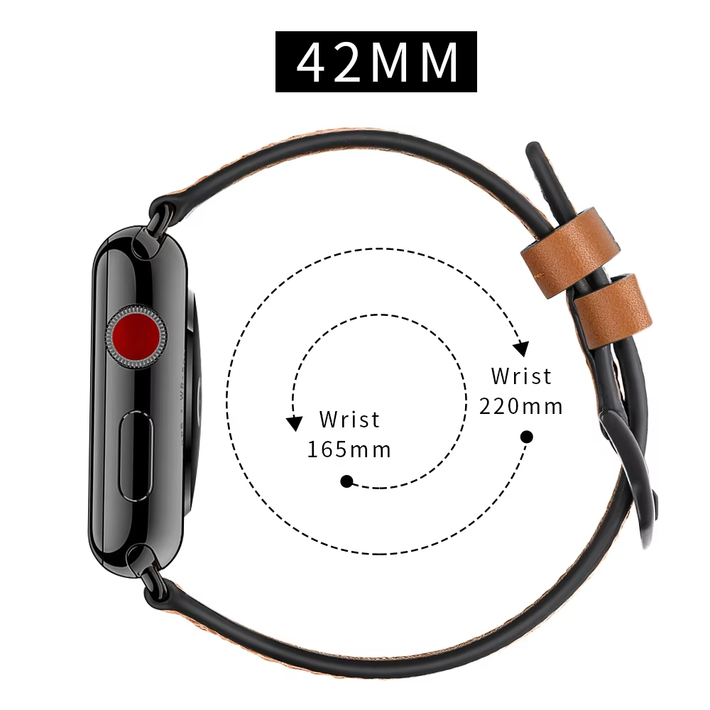 Luxury Leather iWatch Band Compatible w Apple Watch • 38/40/41 or 42/44/45/46/49