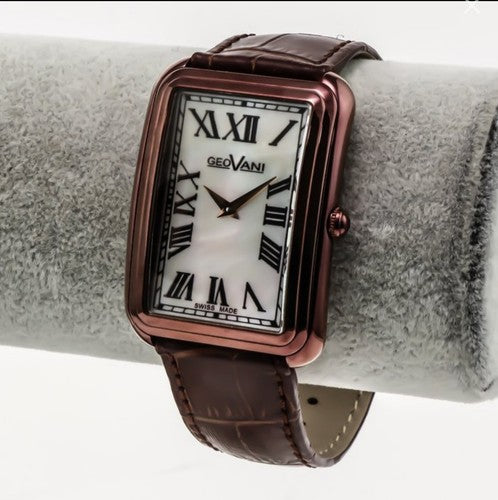 GEOVANI • Swiss Watch • Stainless Steel & Leather Quartz • 42x31mm • 3ATM GOB501