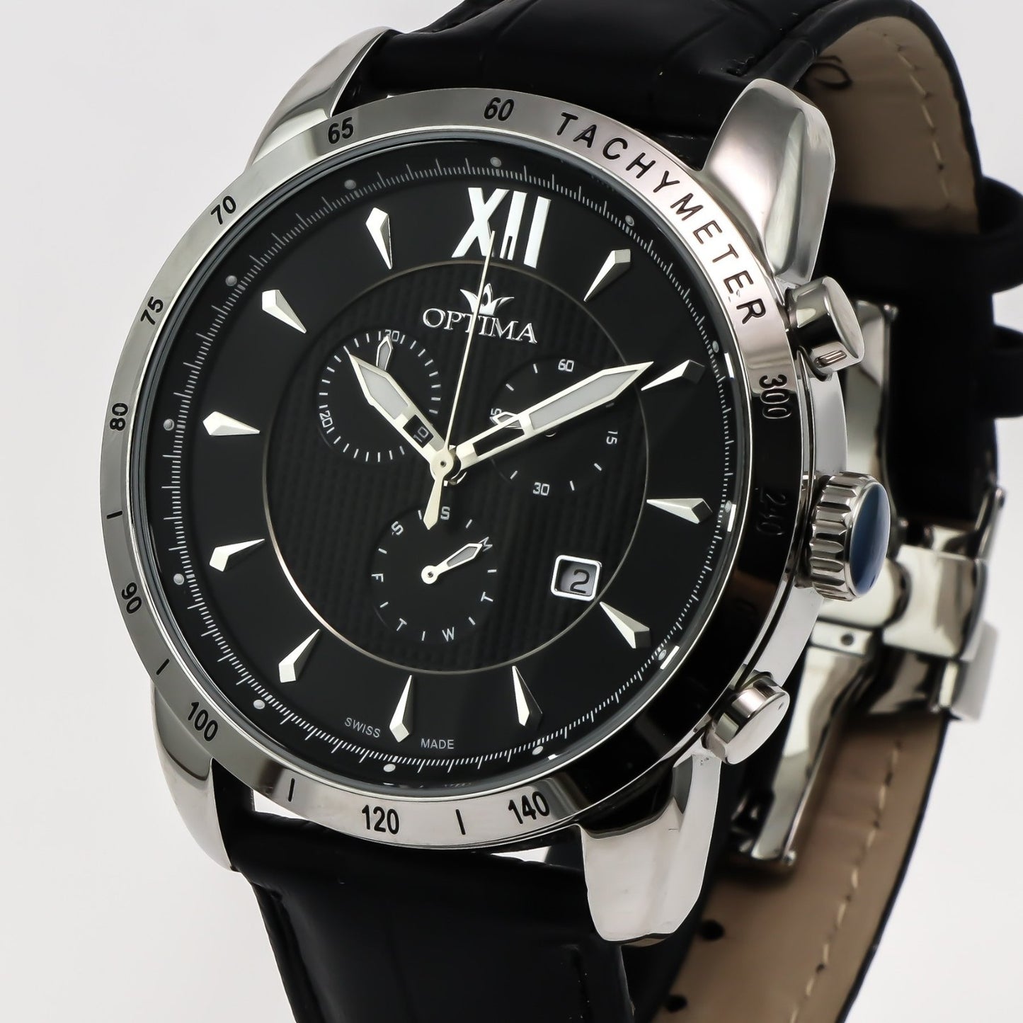 Optima • Swiss Chronograph • Stainless Steel • Quartz • 45.5mm • 5ATM • OSC328