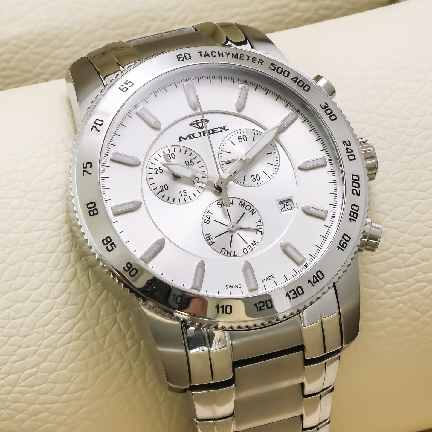 Murex • 44.5mm • Swiss Chronograph •Watch •Date SubDay • WR50M • MUC591-SS-1