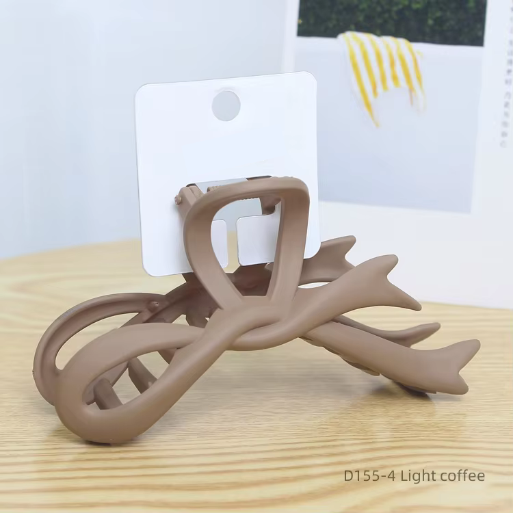 Bow Women Hair Claw Clip 13cm • Matte Spray Butterfly Clamp • Maillard Style
