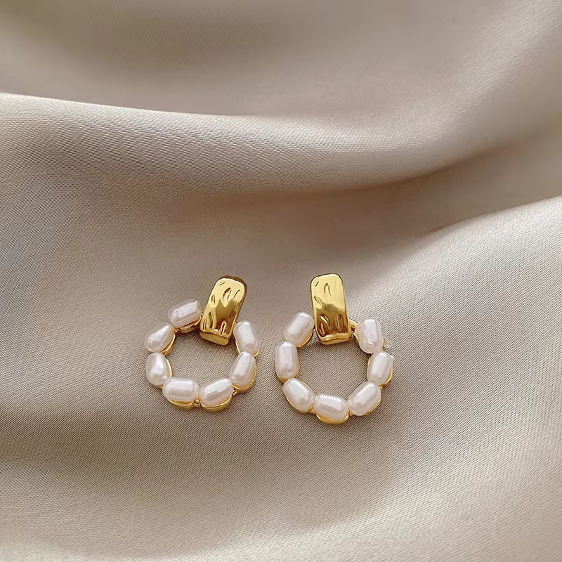Pearl Ear Cuff Clip Earrings • Non Piercing • C-Shaped Minimalist Women Jewelry