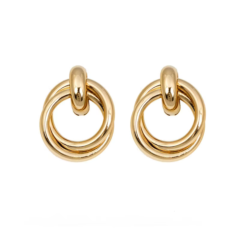 Geometric Metal Women Earrings • Irregular Round Square • Fashion Jewelry