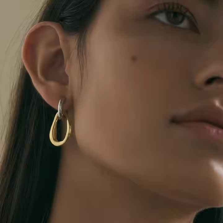 14K Gold Plated Geometric Drop Earrings • Trendy Patchwork Jewelry for Women