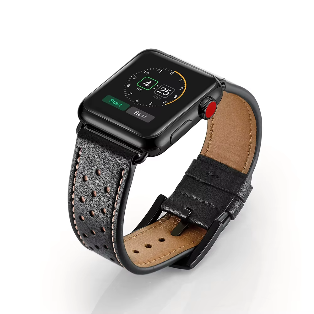 Luxury Leather iWatch Band Compatible w Apple Watch • 38/40/41 or 42/44/45/46/49