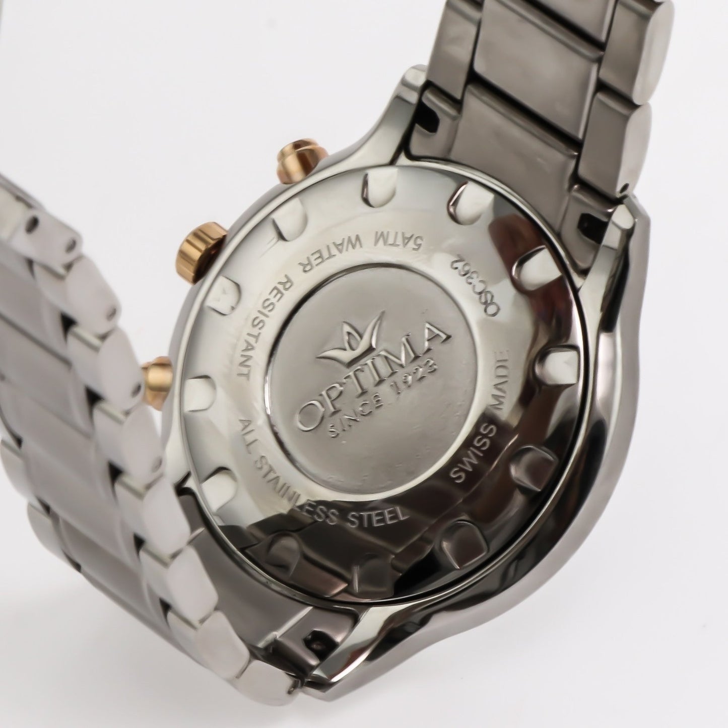 Optima • Swiss Chronograph Watch • Stainless Steel • 44.5mm • Quartz• OSC362