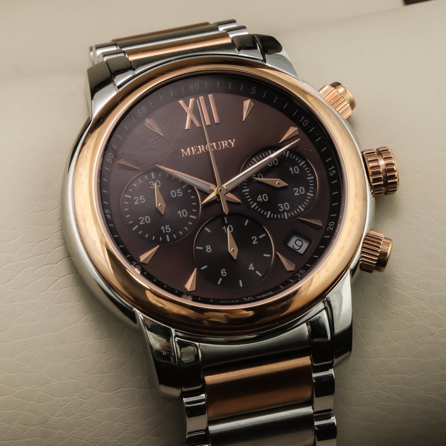 Mercury • Swiss Chronograph Watch • Stainless Steel • 44mm • Quartz • 5ATM