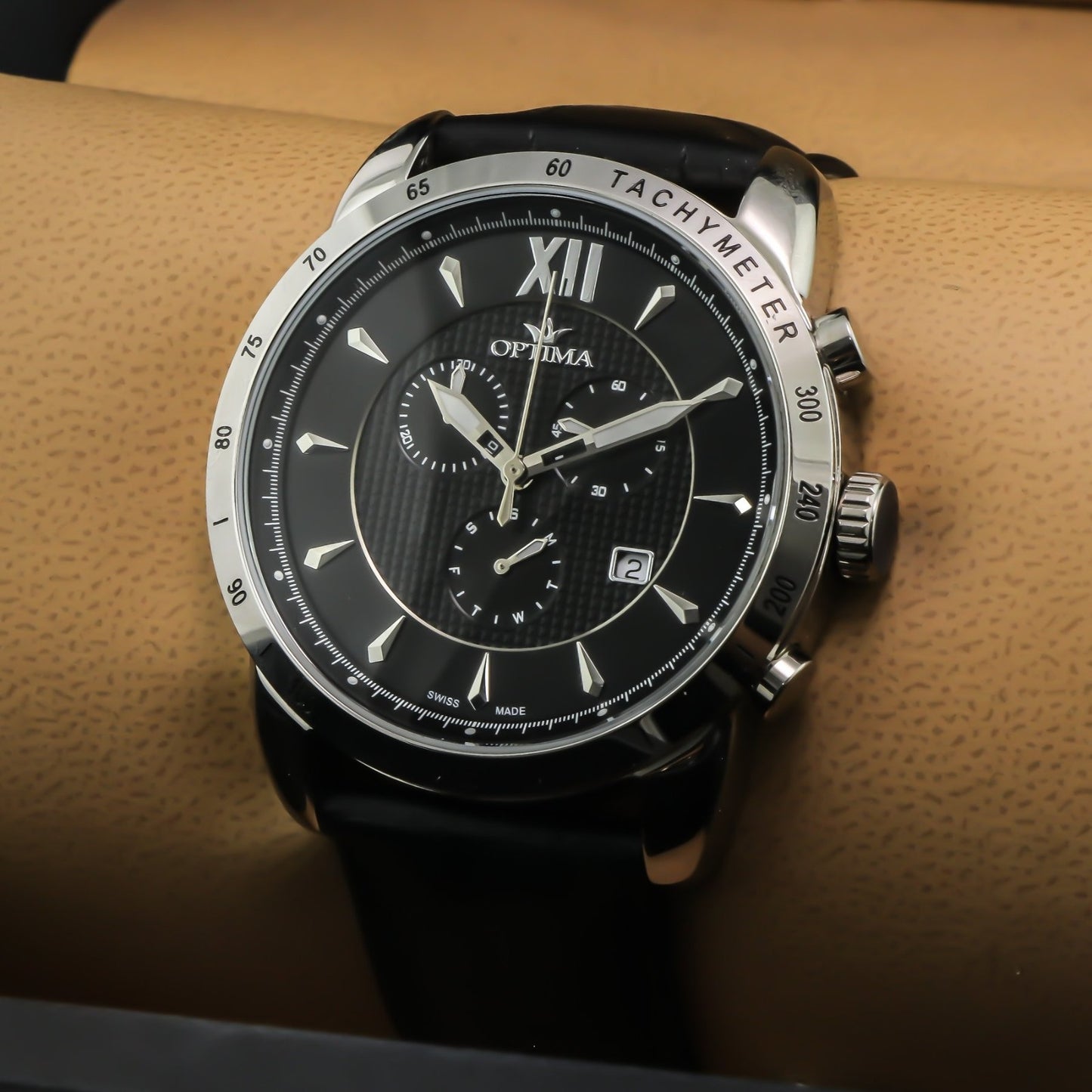 Optima • Swiss Chronograph • Stainless Steel • Quartz • 45.5mm • 5ATM • OSC328